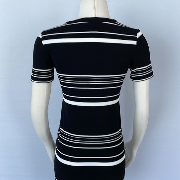 WHBM Short Sleeve Stripe Lace up Shift Dress Size XXS - Picture 12 of 14